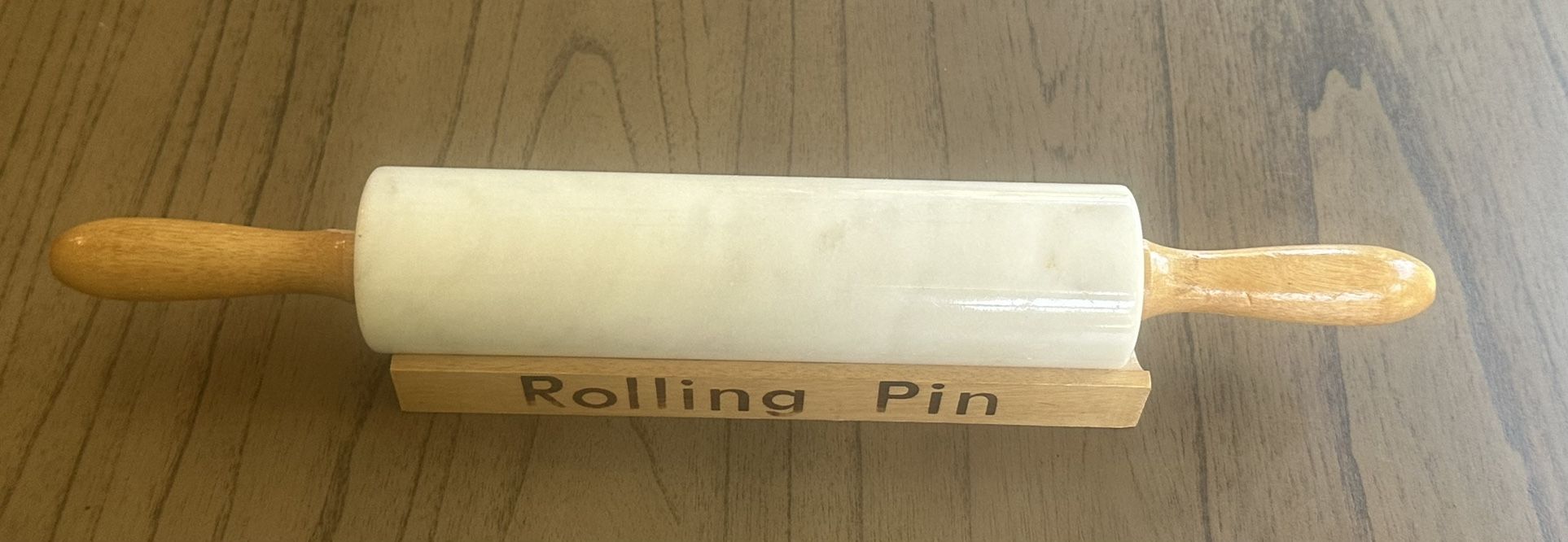 Gourmet Marble Rolling Pin and Wooden Stand