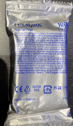 GENUINE LEXMARK 100XL CYAN INK