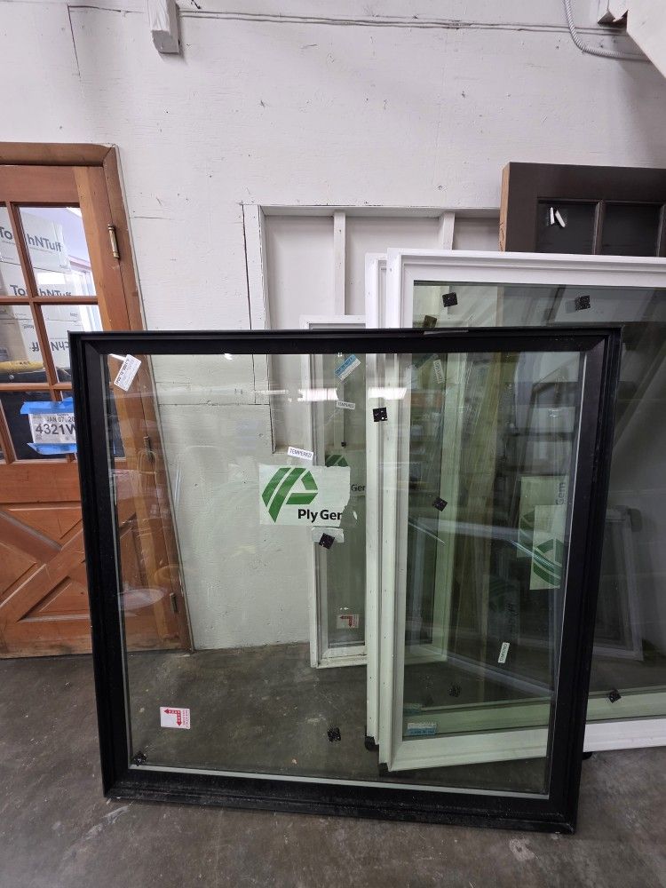 Vinyl Black Tempered Window 59 1/2" X 59" 1/2