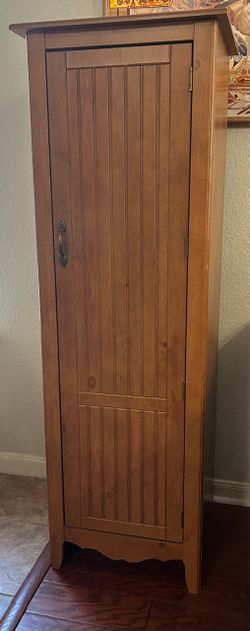Vintage Storage Cabinet Solid Pine Wood Blend