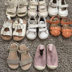 8 Pairs Of Little Girl Shoes/ Toddler Girl Shoes