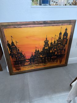 Vintage Mid Century Modern Painting 