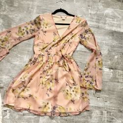 Floral Peach Romper Dress 