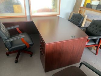 Executive u shape desk 72”x114” mahogany sale! New!