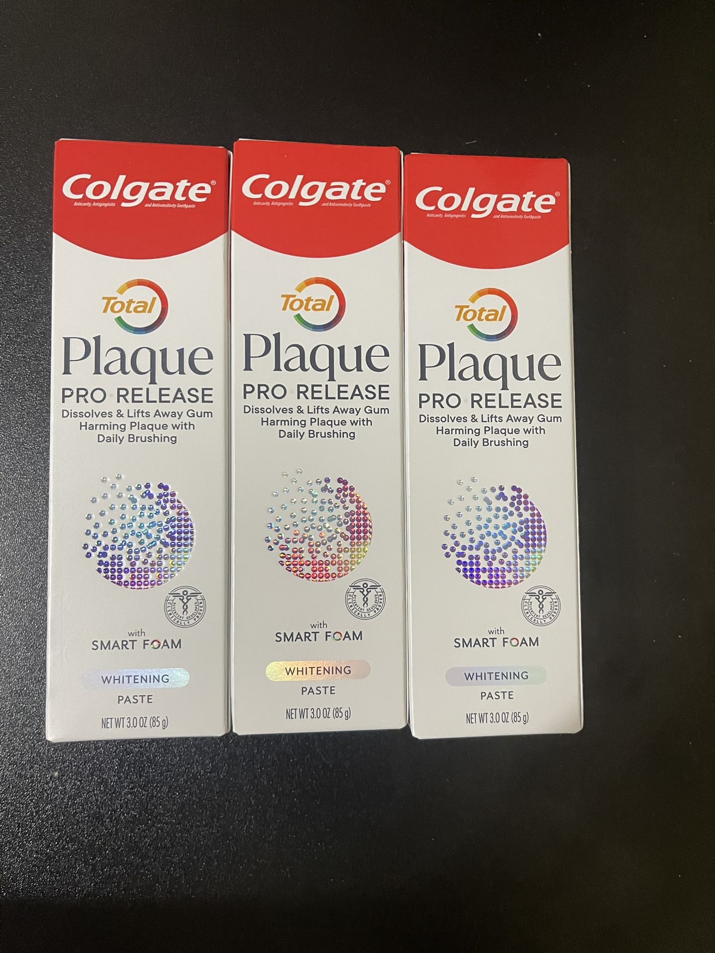 3pack Colgate Total Plaque Pro Release Whitening Toothpaste, 3.0 oz
