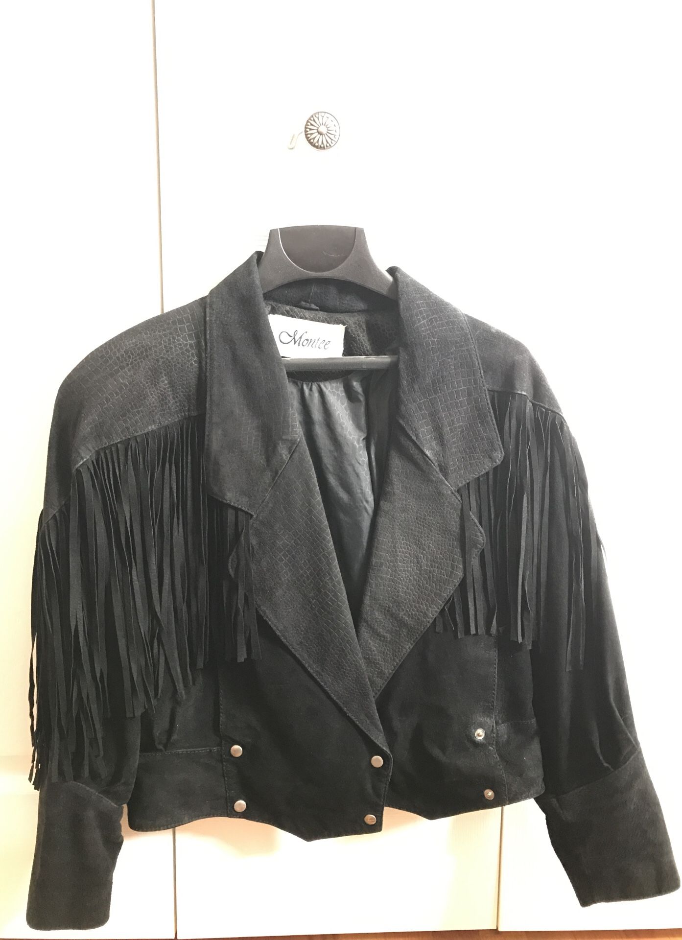 Ladies small suede fringed jacket