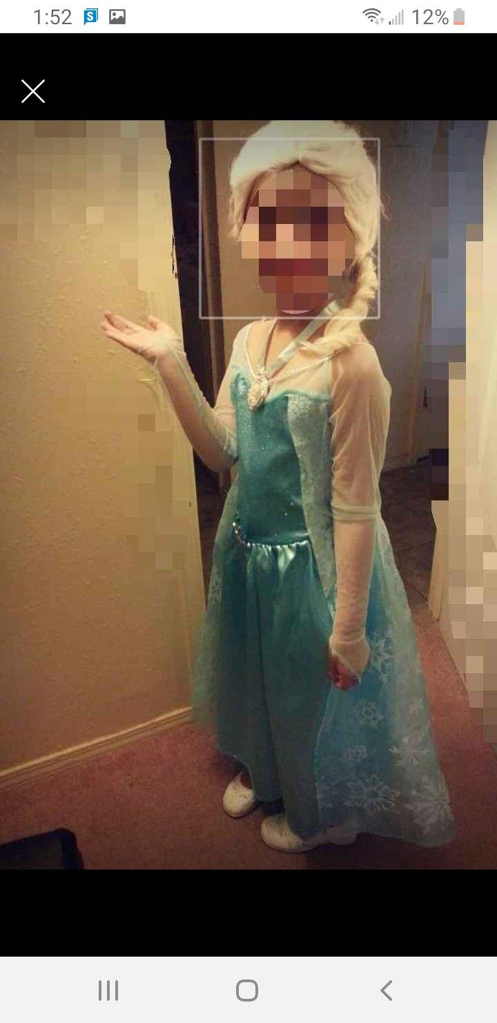 Queen Elsa frozen dress and wig