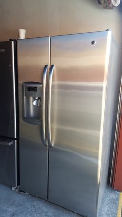 Refrigerator brand GE measures 36 wide and 70 high 3 months warranty delivery and installation