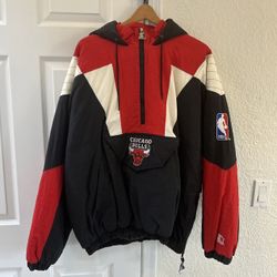 Vintage 1/4 Zip Starter Puffer Jacket w/ Kangaroo Pockets Size XL