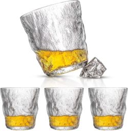 Spinning Old Fashioned Whiskey Bourbon Rock Frost Glasses Cup (Pack of 4)
