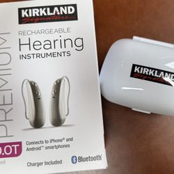 Kirkland Signature KS 10.0T Rechargeable Hearing Aids – Binaural Set with Charger. Used And Working!