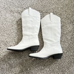 Cowgirl White Boots Western Woman Size 8.5