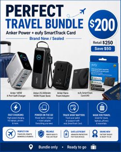 Anker + eufy Travel Bundle - Brand New Sealed - $200