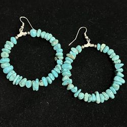 N.ative Turquoise Large Hoop Earrings