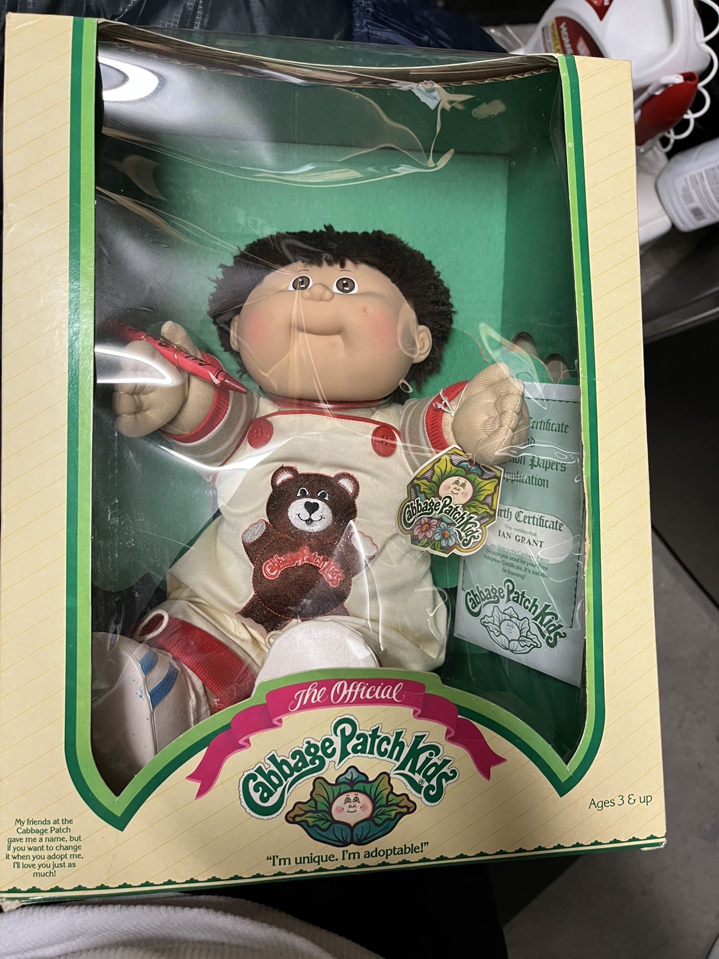 Cabbage Patch Doll With Birth Certificate  Vintage