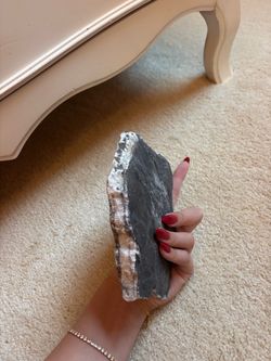 Sedimentary Slate Slab With White Vein In The Middle Displayed Specimen
