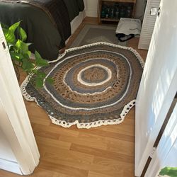Hand Knitted Rug From Argentina 