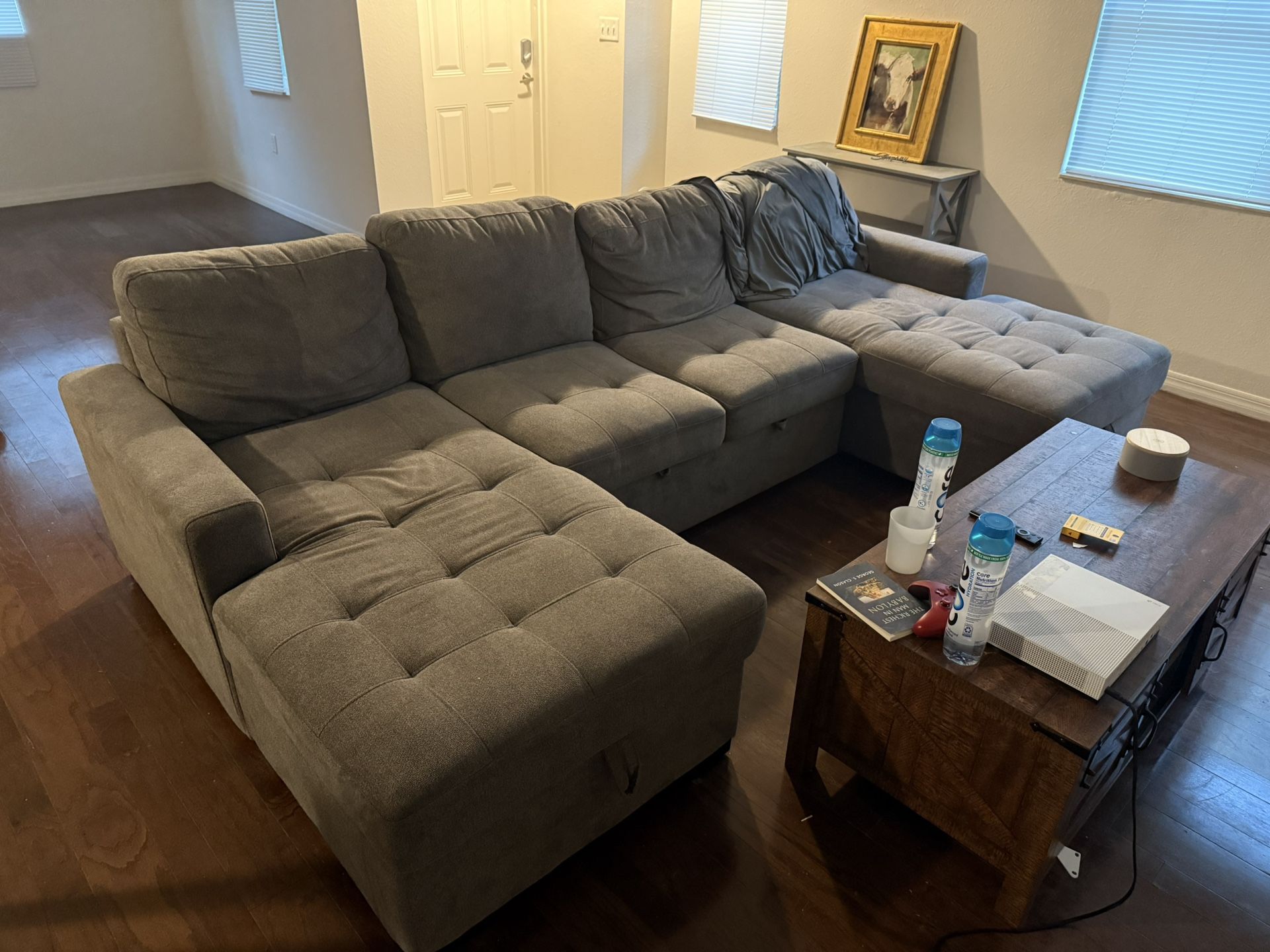 Large Gray Sectional Couch