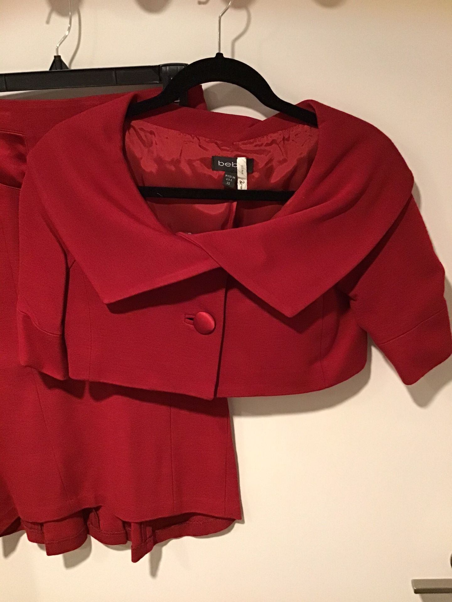 RED SKIRT AND JACKET SUIT