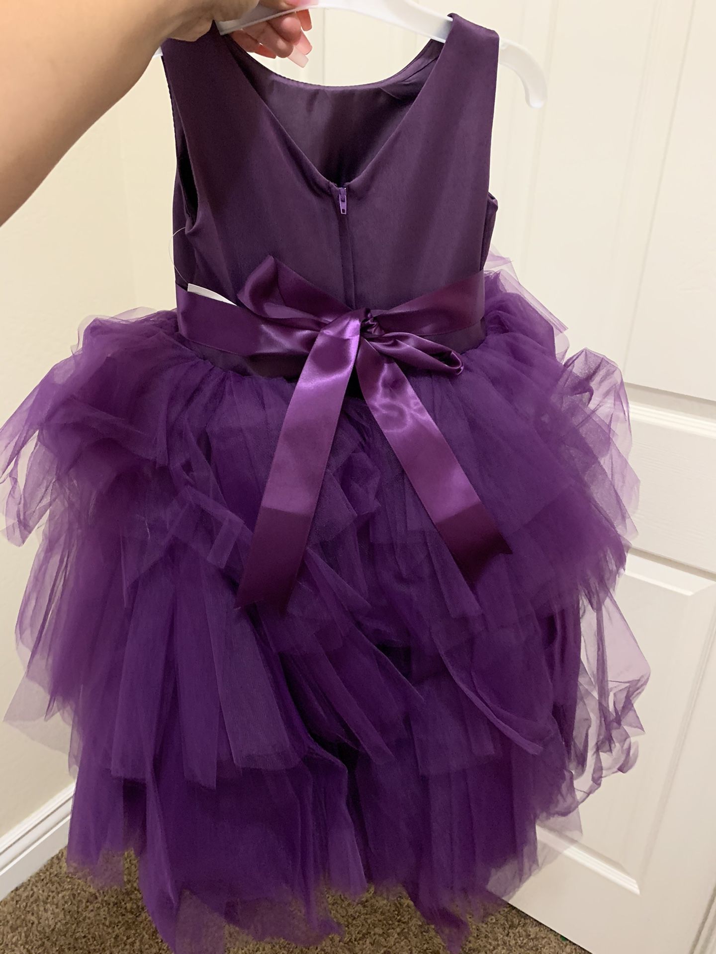 Violet High low flower girl dress