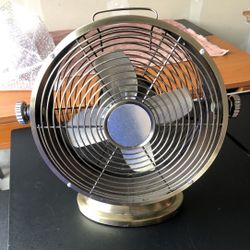 Retro Pedestal Desk Fan Bronze 
