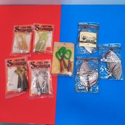 Vintage fishing lures: 3x Dave Davis Trolling Spinner, 15 Spin Tail Scampi