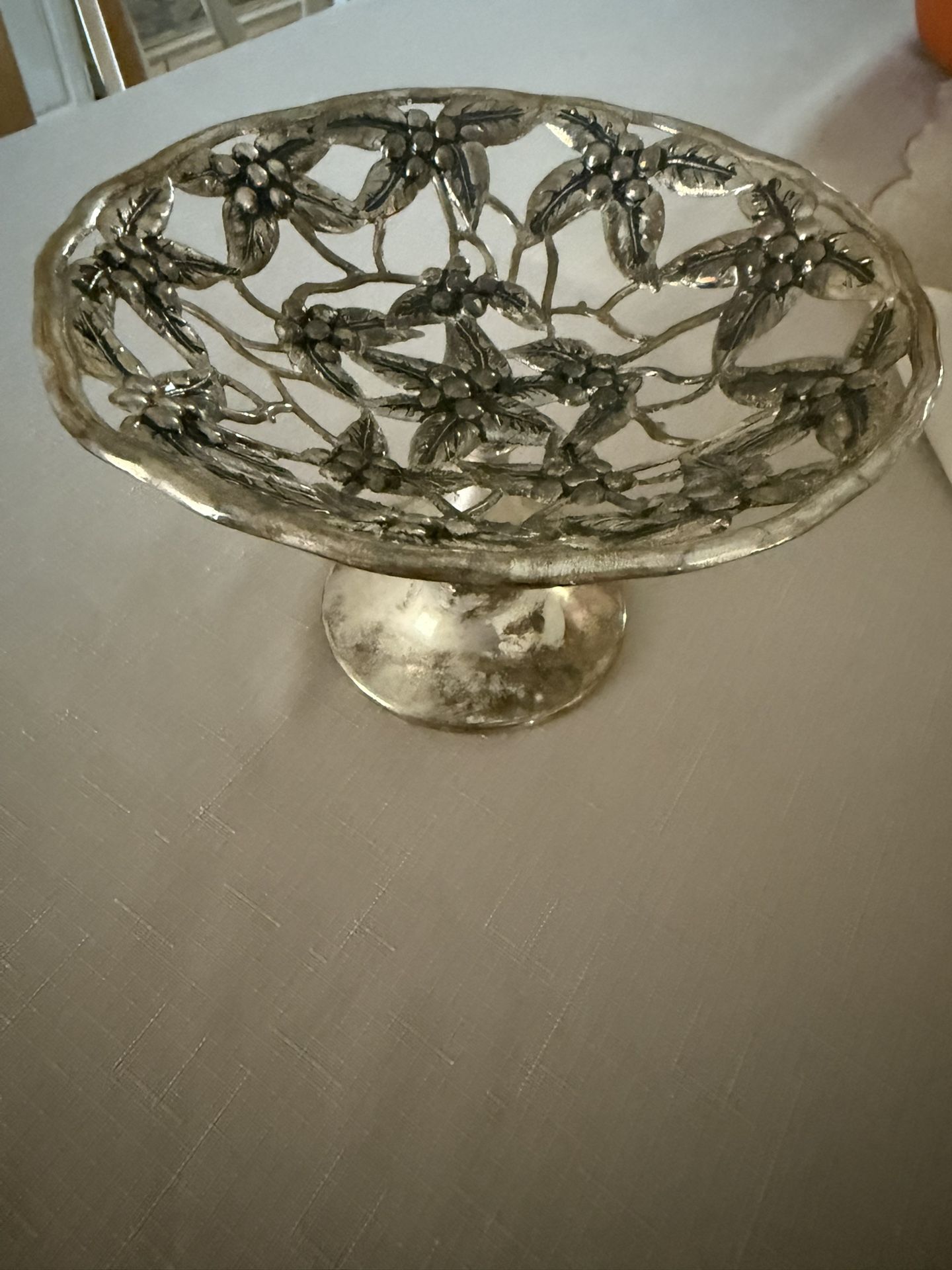vintage silver-plated footed centerpiece or fruit bowl