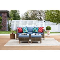 EDYO LIVING 3pc Wicker Patio Sofa Conversation Set