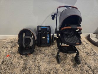 Stroller, car seat, base 3-in-1 combo