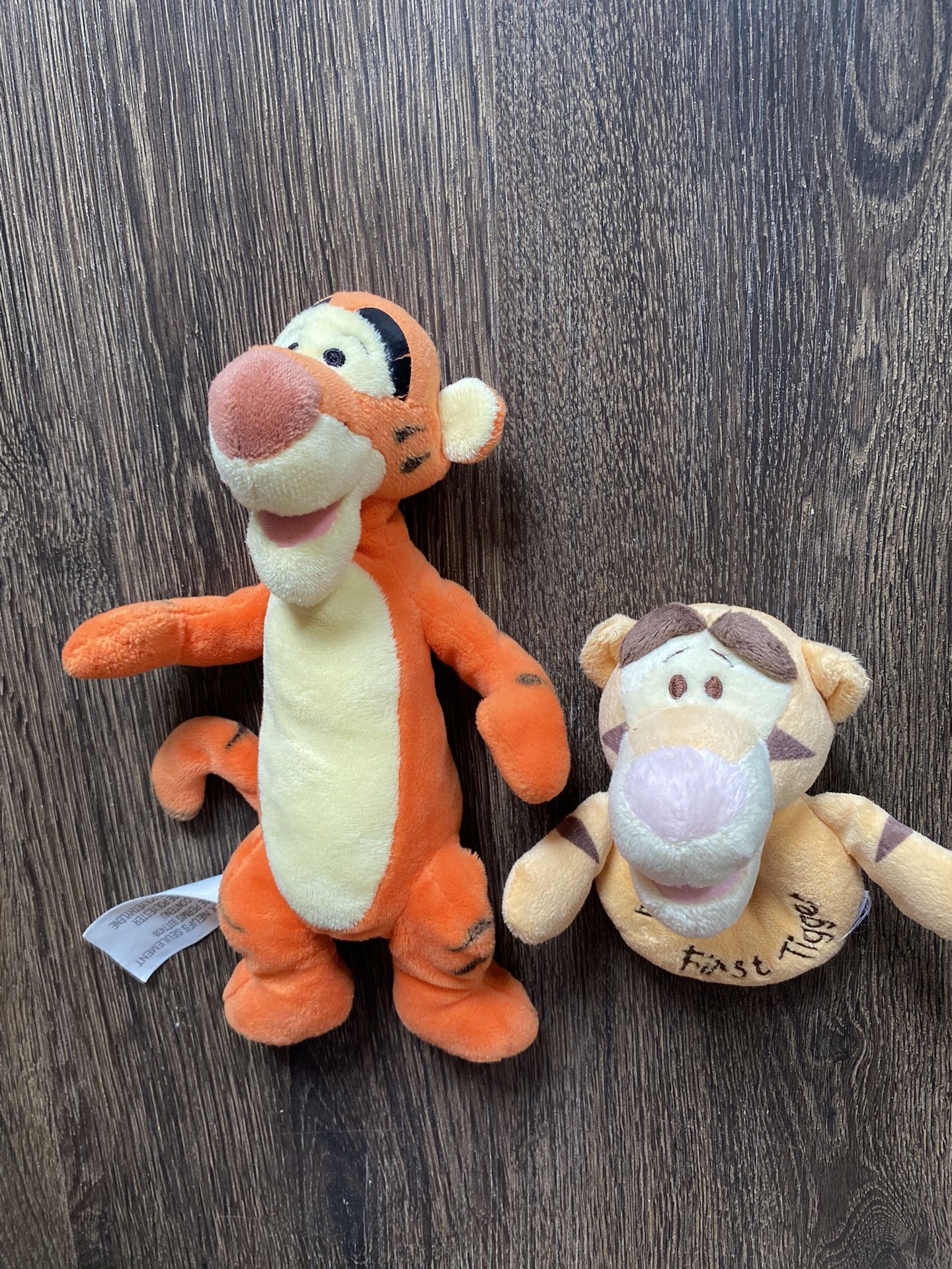 Disney Tigger Plush 9" Winnie Pooh Orange Stuffed Animal Toy & my first rattle