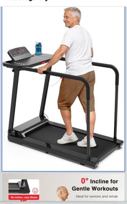 New in box Redliro Treadmill for Seniors with Long Handrails - Recovery Machine for Walking 300 lbs Weight Capacity - Walking Treadmill Elderly with D