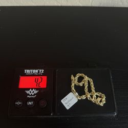 10K hallow rope bracelet 9”