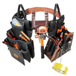 VEVOR Tool Belt Carpenter Construction Tool Pouch 31 Pockets 32"-54" Waist Size