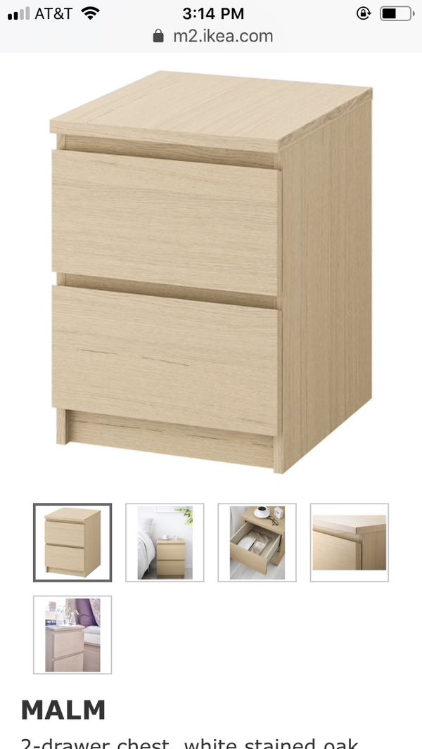 Ikea Malm Nightstand 2 Drawer Chest For Sale In Los Angeles Ca