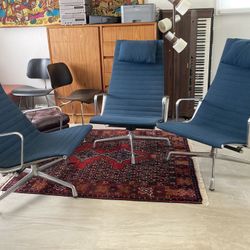 Herman Miller Aluminum Group Lounge Chair Mid Century Modern Ea322 Swivel Vintage Office Home Mcm Eames Pollock