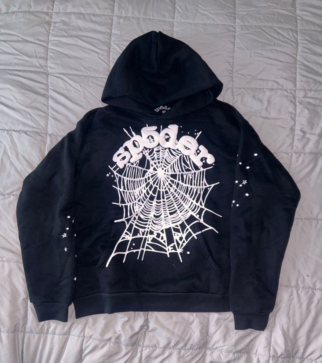 black and white spider hoodie