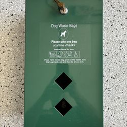 JJB Metal Dog Waste Bags Dispenser w/ Key. New/ Pre Owned/ Never Used. 9x15x4.