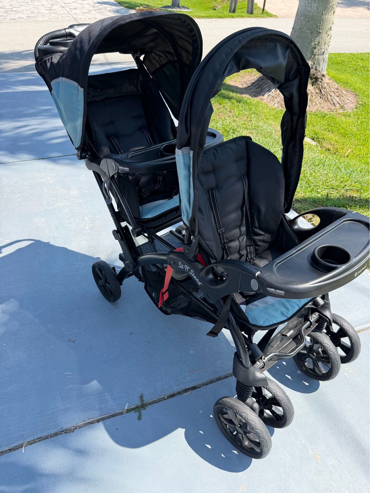 Baby Trend Sit N' Stand Multi-Use Easy Fold Travel Toddler and Baby Double Stroller