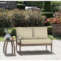 46 in. x 26 in. Outdoor Loveseat Cushion Set in Tan Leala cojin de sofa de patio for Sale in Fresno CA OfferUp