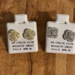 DIAMON CLOVER EARRINGS (Gold Or Silver)