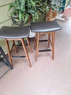 Cherry  wood/ leather  29 inch bar chairs