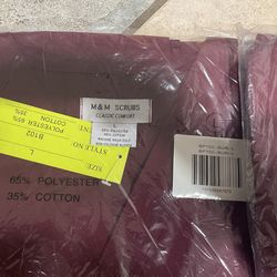 Large Unisex Burgundy Scrub Tops
