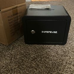 SAFEFEVER Small Safe, Fireproof Safety Box with Key, Mini Safe Box for Money, (SR)