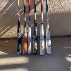 6 Baseball Bats  For Sale.