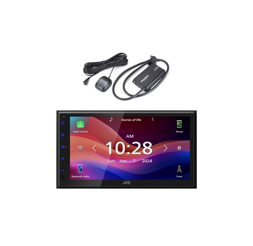 JVC KW-M695BW 6.8" LCD Display WiFi Bluetooth USB/MP3 Stereo Multimedia Digital Receiver with Satellite Radio Connect Vehicle Tuner Kit
