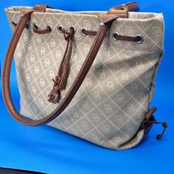 Vintage Dooney & Bourke DB Tulip Tassel Tote Shoulder signature Handbag Purse