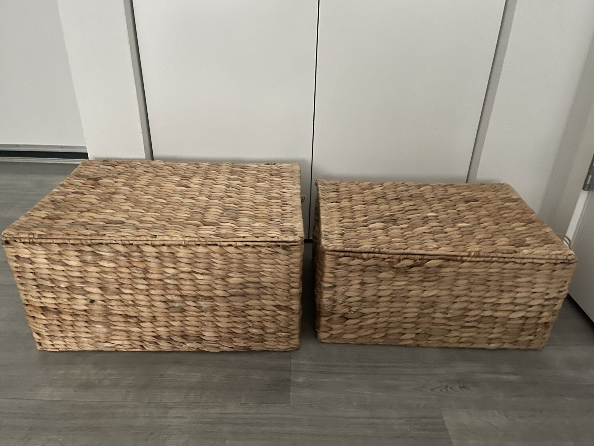 Rectangle storage baskets with lid and handle