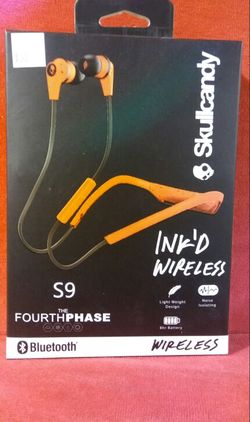 Skullcandy Bluetooth wireless headset earphones earbuds headphones listen to music and answer calls use with any phone or device