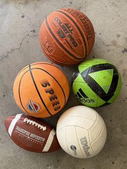 Basketball, Football, Volleyball, Soccer Ball
