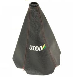 Brand New Universal JDM Leather PVC Red Stitching Leather Gear Manual Shifter Shift Knob Boot Cover